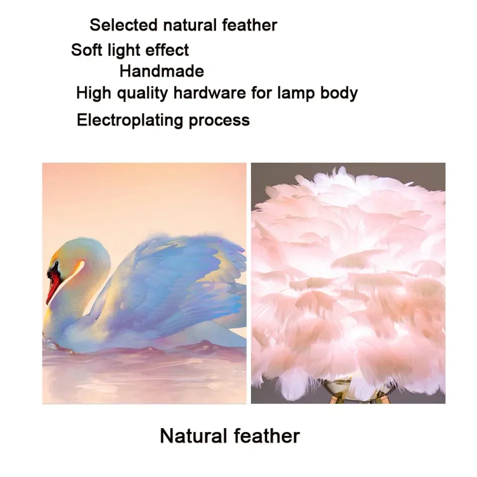 Nordic Feather Chandelier Pendant Lights Pendant Lamp Chandelier Lighting Modern LED Pendant Lamp Hanging Light for Living Room Bedroom Home Decor Creative Suspension Lustre