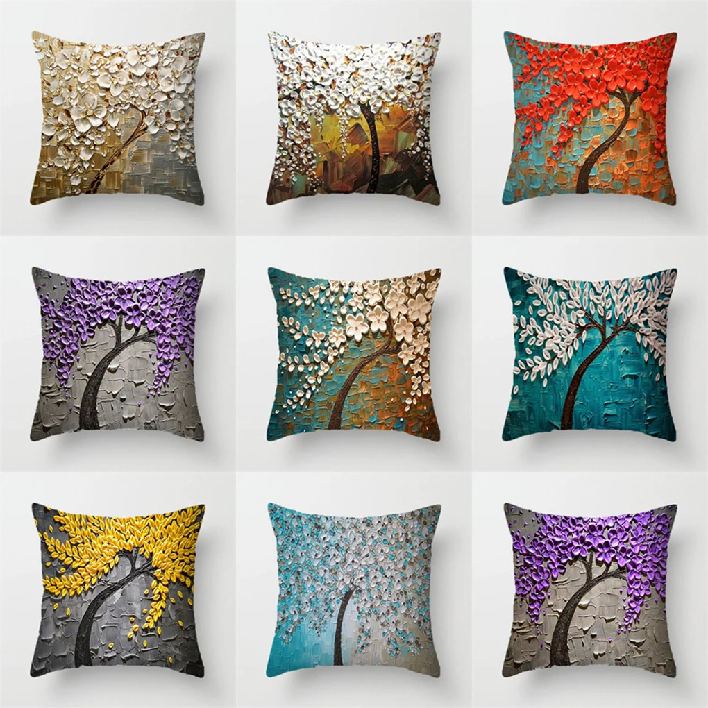 

4pcs set Pillow For Sofa Soft And Comfortable Multi Color Flower Printed Cushion Gift And Decoration