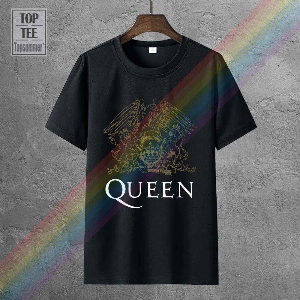 

Official T Shirt Queen Bohemian Rhapsody Black Crest Classic All Sizes T-Shirts 2018 Brand Clothes Slim Fit Printing Basic Tops