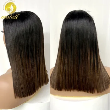 2x6 HD Lace 1BT4 Chocolate Brown Bone Straight Short Bob Wigs 16A Double Drawn Raw Vietnamese Virgin Human Hair Wigs for Women
