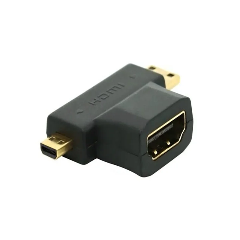 

New 3-in-1 1080p HDMI Female to Micro / Mini HDMI Male Adapter Connecter Type D C A Free Shipping