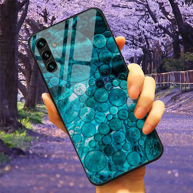 Tempered Glass Hard Cover Case for Samsung Galaxy - Space Design