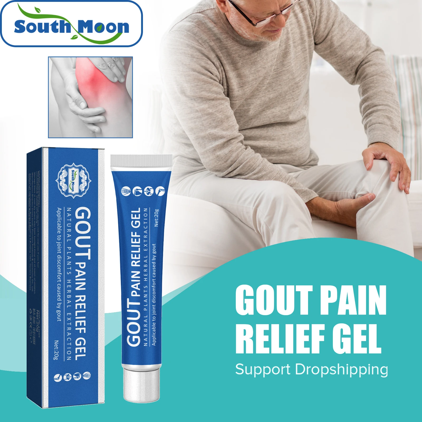 South Moon Gout Treatment Cream Arthritis Cold Compress Gel Hand Foot