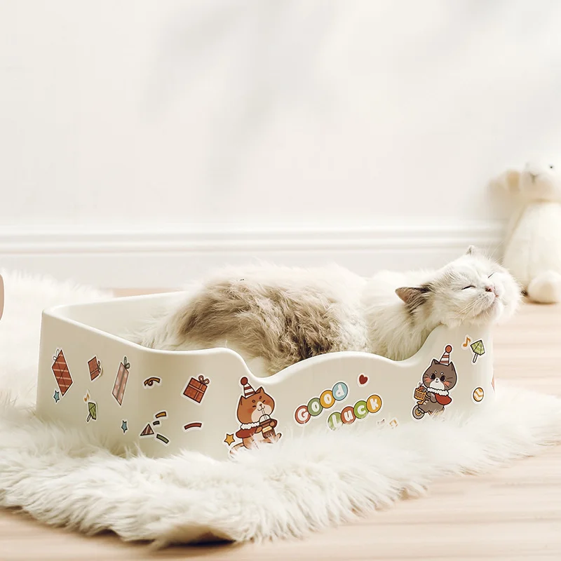 Large Semi closed Cat Litter Tray Splash proof Open Type Cats' Sandbox