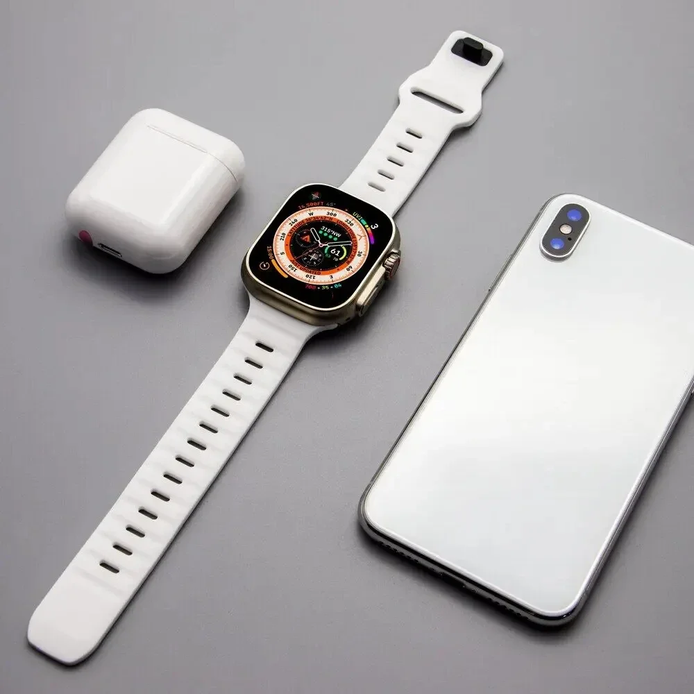 애플 워치 밴드용 TPU 케이스 및 실리콘 스트랩, 울트라 2 49mm 스포츠 밴드, 아이워치 시리즈 9 8 7 6 SE 5 4 45mm 44 40mm 41mm 42 38mm