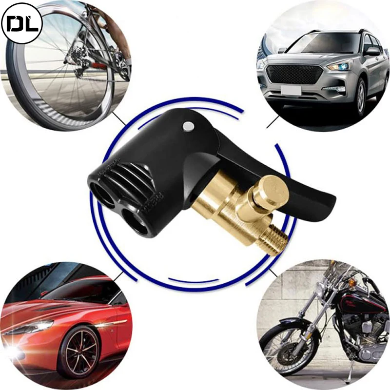 

Motorcycle Car Tire Valve Pump Nozzle Clamp Deflated Auto Bike Air Chuck Inflator Inflatable Pump Clip Adapter Thread Connector