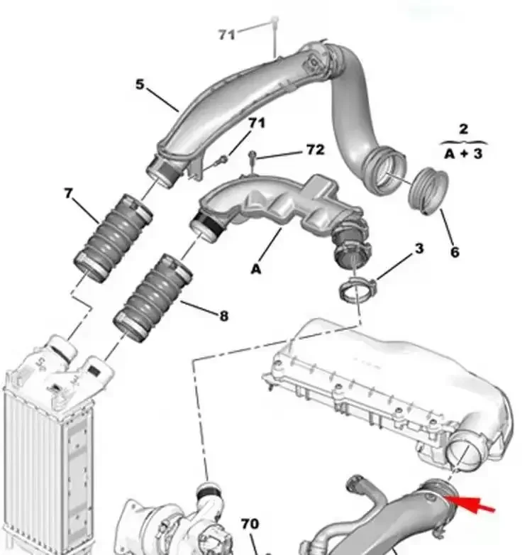 

Воздухозаборный турбошланг 1440Q6 для Peugeot 308 408 3008 5008 207 508 RCZ 1,6 16V Citroen C4 C4L C5 III DS5 Picasso