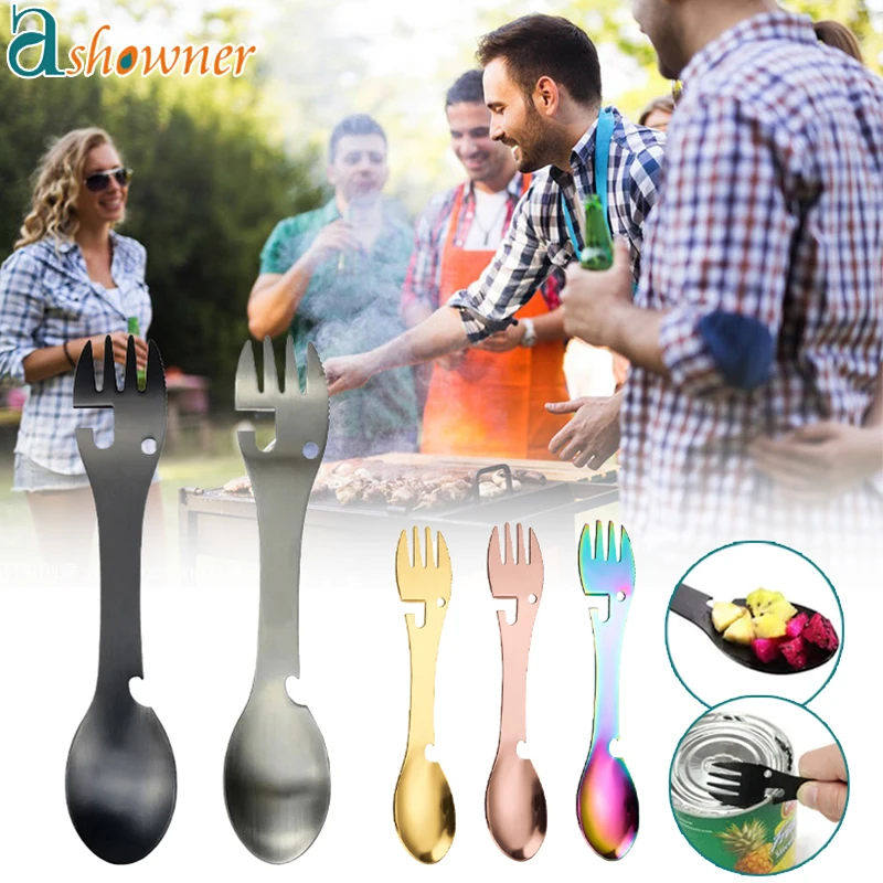CampingForkSpoonMultiFunctionSpoon5In1IntegratedForkSpoon