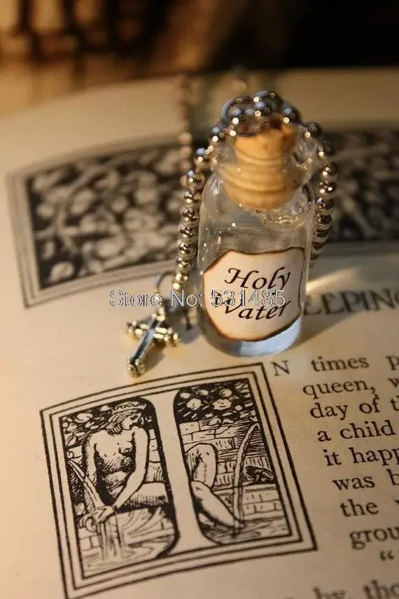 

12pcs/lot Glass Bottle Necklace Holy Water Vampire Halloween Jewelry