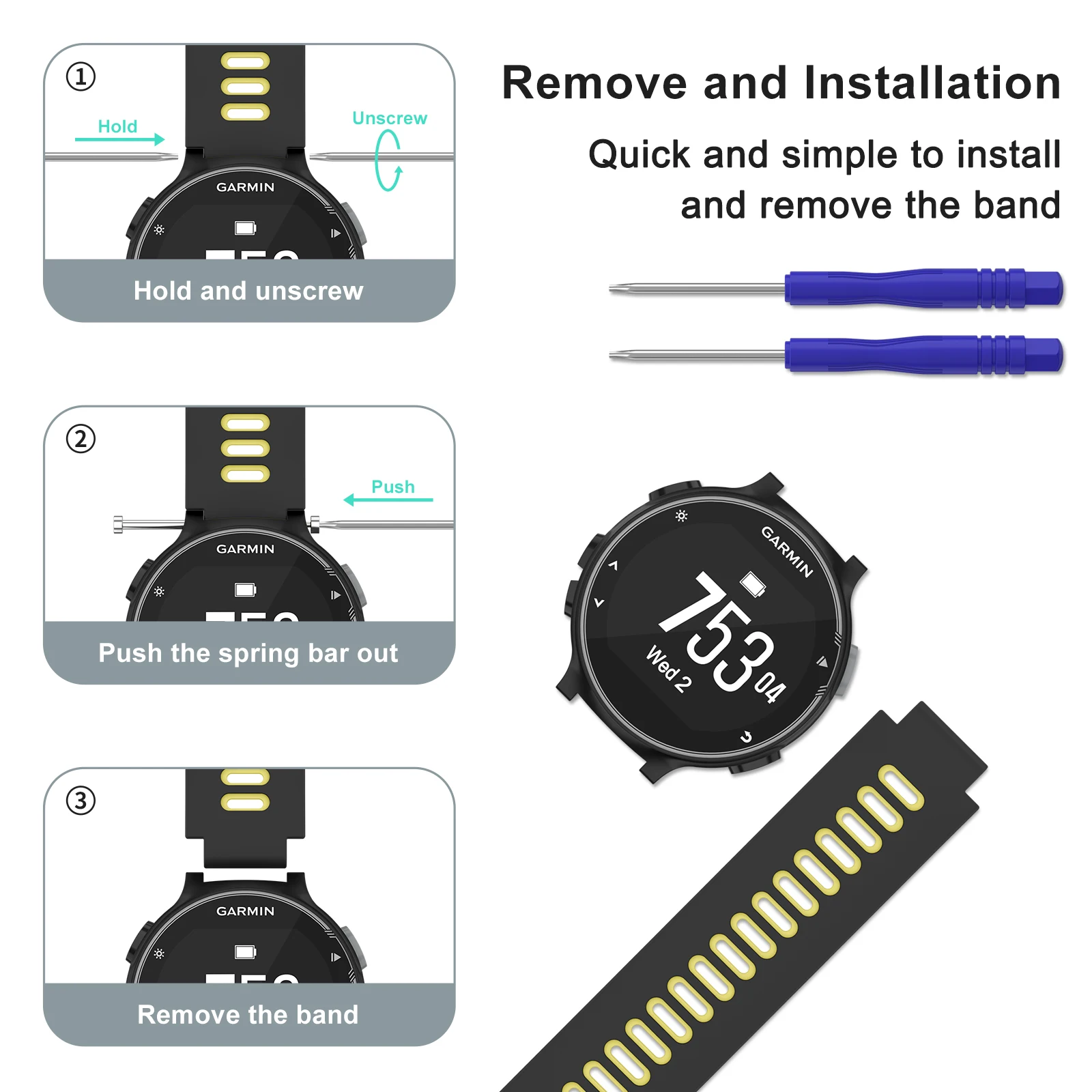 Silicone Smartwatch Replacement Wristband Strap