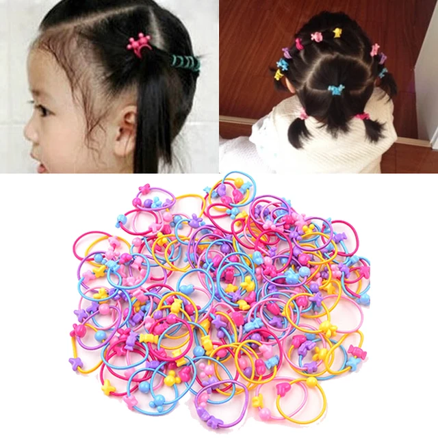 50/10/5 PCS Baby Girls Hair Bows Ties Mini Boutique Elastic Hair Rubber Ribbon Hair Band Accessories for Kids Toddlers Infants
