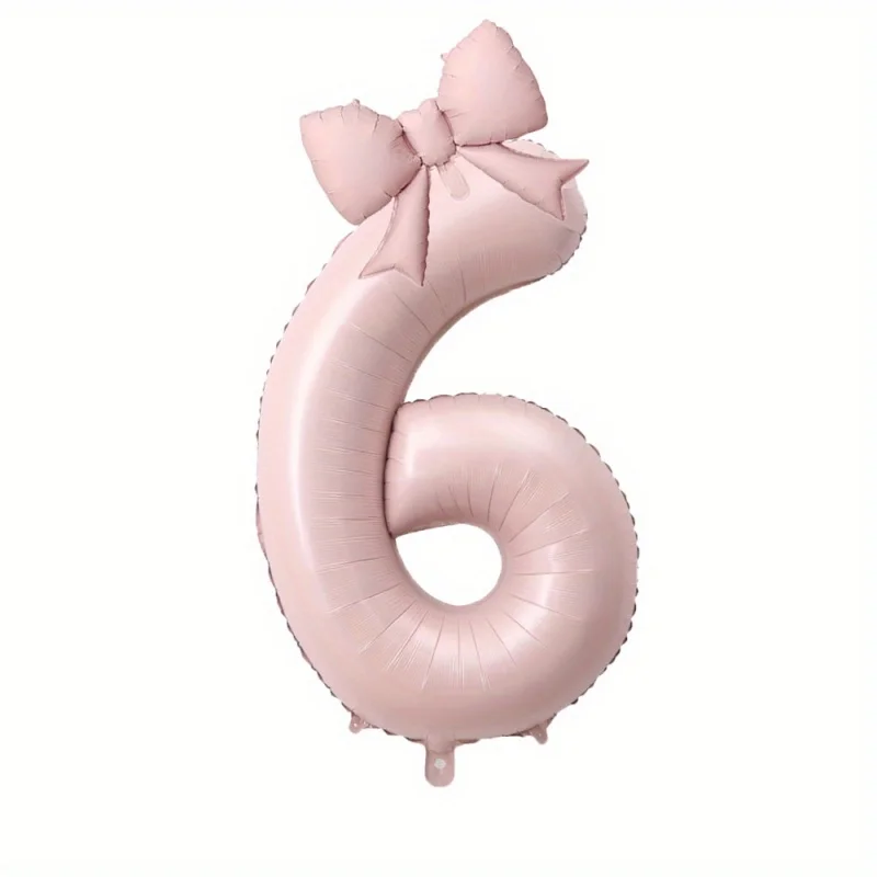 1 Satz großer 40-Zoll-Zahlen-Rosa-Folienballon mit Schleife 1 2 3 4 5 6 7 8 9 für Kinder, Jungen und Mädchen, Geburtstagsfeier, Babyparty-Dekorationen – Detail 10