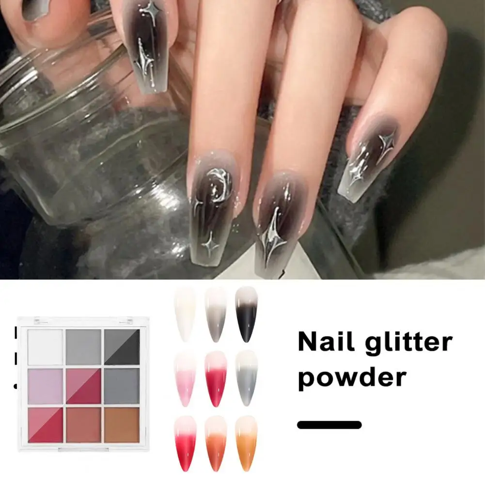 Mirror Powder for Nails Nail Art Powder Set 9-color Nail Mirror Set for Stunning Chrome Nails with Pearlescent Matte
