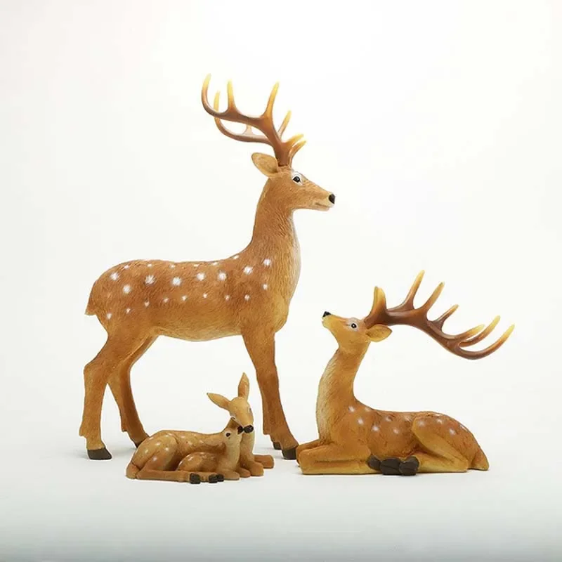 

Outdoor Figurines Garden Decoration Bonsai Miniatures Realistic Deer Statue Home Decoration Courtyard Ornaments Park Lawn Decor