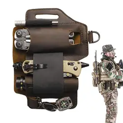 Multitool Sheath For Belt Holster Waist Bags Leather EDCs Organizer Pocket Camping Survival Outdoor Flashlight Knife Holder