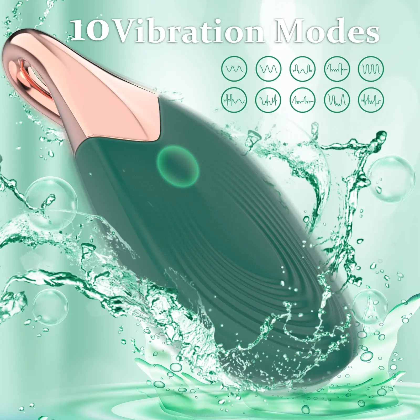 Bullet Vibrator Necklace Shape Suitable for Clitoral Nipple Stimulator, Mini G-Spot Vibrator Silicone Massager, with 10 Vibrati