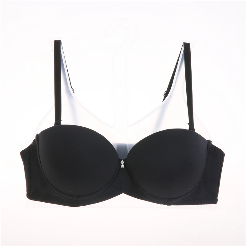 

Sexy Super Push Up Bra Padded Seamless One-Piece Women Sexy Brassiere Underwear Gather Half Cup Bras Beading Double Push Up Bras