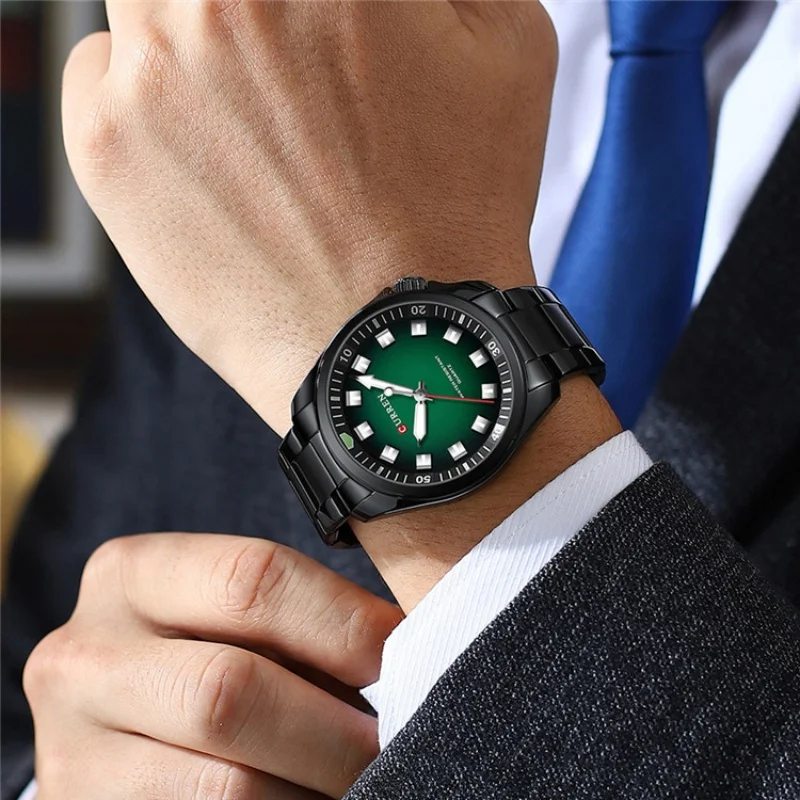 CURREN 8451 Simple Men's Quartz Watch Stainless Steel Strap Fashion Calendar Business Luminous Waterproof Man Casual Wristwatch 6