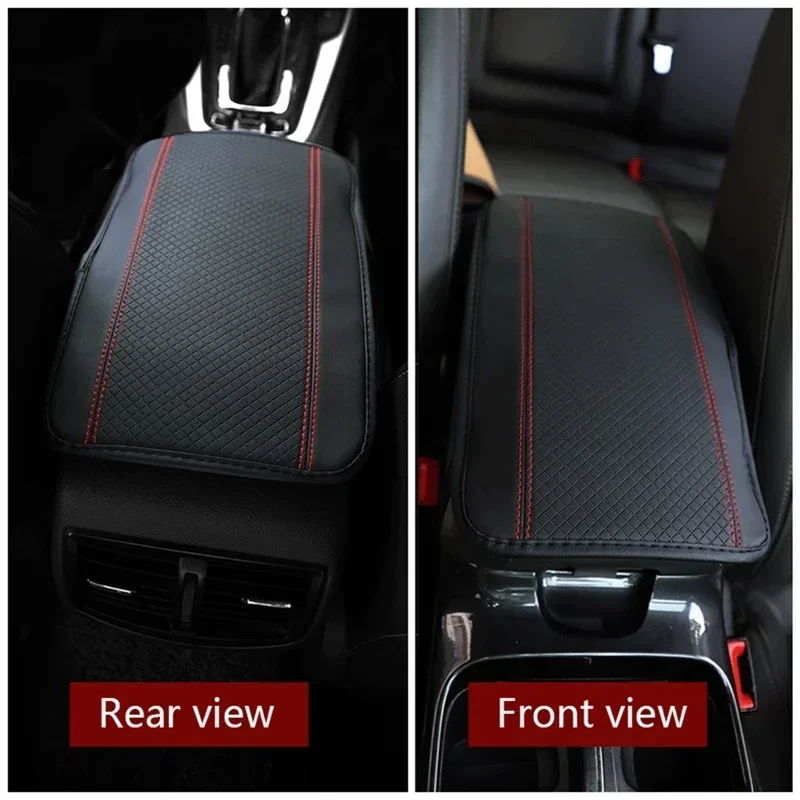 Car Armrest Storage Box Mat, Leather Car Center Console Cover Protector, Auto Interior Accessories for 90% Automotive SUV Truck