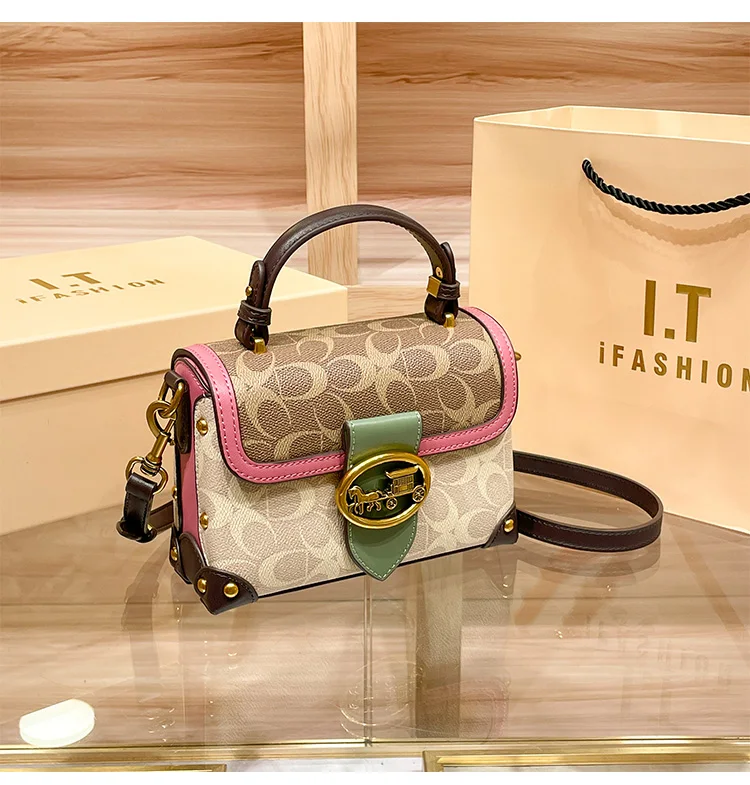 Нова мінімалістична та модна маленька сумочка, жіноча сумка контрастного кольору, високоякісна сумка через плече, переносна сумка-коробка