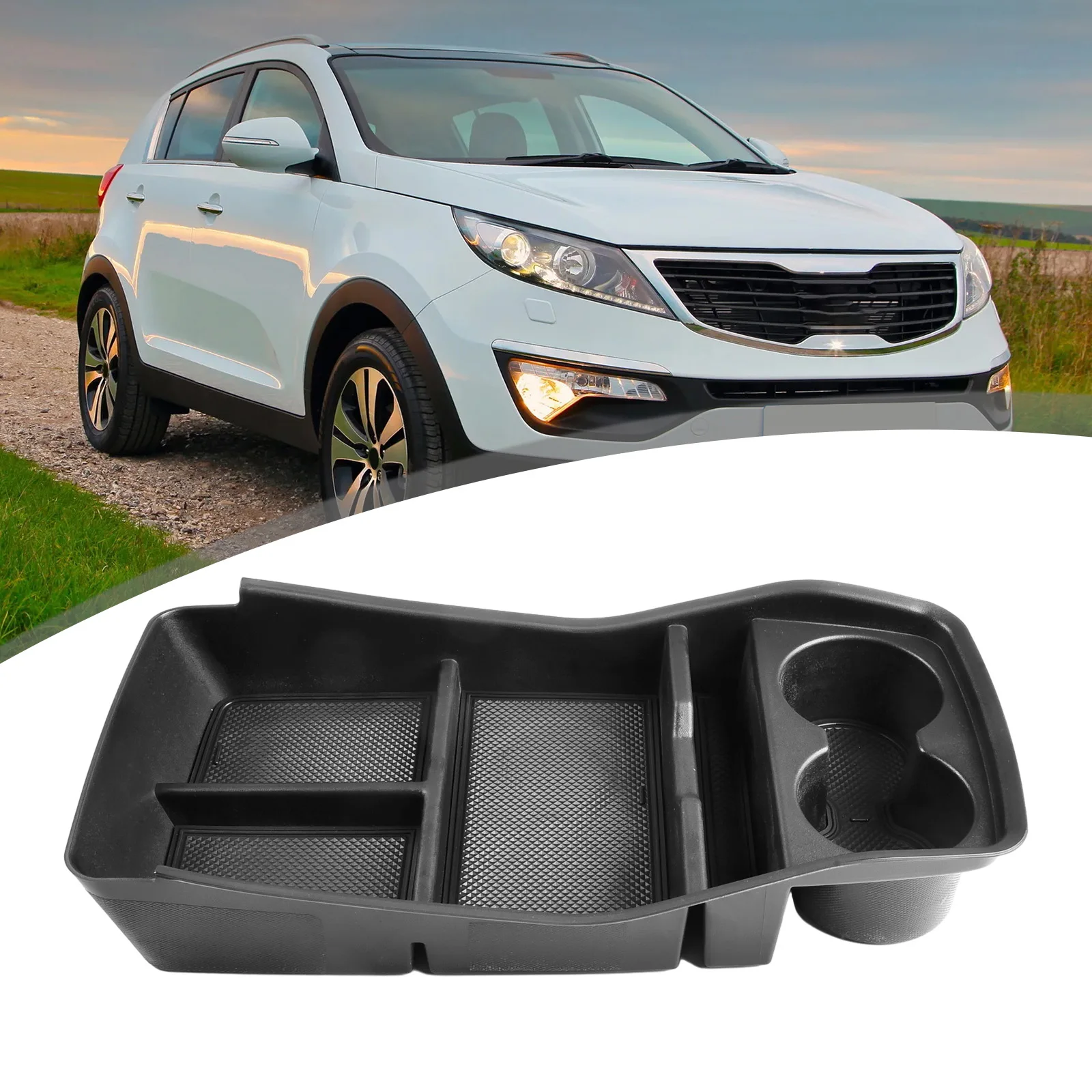 

1pc Central Control Lower Storage Box For Kia EV9 Car Central Control Storage Box Armrest Organizer Cup Holder Tray Car Interior