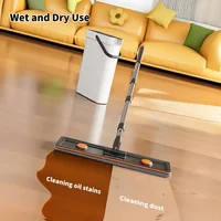 ไม้ถูพื้นแบบไม่ต้องใช้มือ JOYBOS ขนาด 40 ซม. ชุดทำความสะอาดพื้นแบบหมุน พร้อมถัง ผ้าไมโครไฟเบอร์ซักได้ ใช้ได้ทั้งแบบเปียกและแบบแห้ง สำหรับห้องน้ำ ห้องสุขา และบ้าน 2