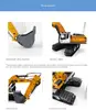 HUINA 1/14 Scale RC Excavator 599 Metal RTR Remote Control Digger Lights RC Car KABOLITE Heavy Machine Fun Toys Model 5