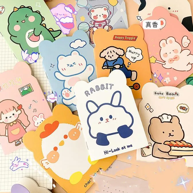 

80 pcs/lot Cartoon Animal Girl A6 Notebook Cute Portable Note Book Diary Planner Stationery gift School Supplies Wholesale