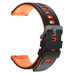 Enhanced Silicone Sports Strap Bracelet - 1Pcs 22mm (2 - Black Orange)