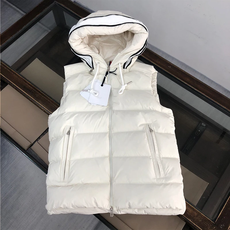 남녀공용 하이 엔드 다운 재킷, 루즈하고 두꺼운 따뜻한 다운 재킷 조끼, 패션 디자인, 럭셔리 후드 다운 조끼