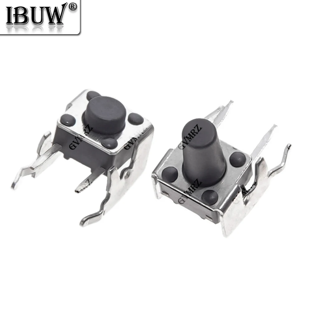20PCS 6*6*4.3/4.5 4P 4핀 셀프 리셋 스위치 직각 스텐트 포함 5/6/7/7.5/8/9/10mm 6x6 PCB 순간 택트 푸시 버튼