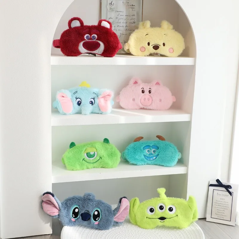 

Портативная плюшевая маска для глаз Disney, мягкая плюшевая аниме маска для сна, Лило и Стич, Уход за глазами для отдыха и сна, подарок для детей