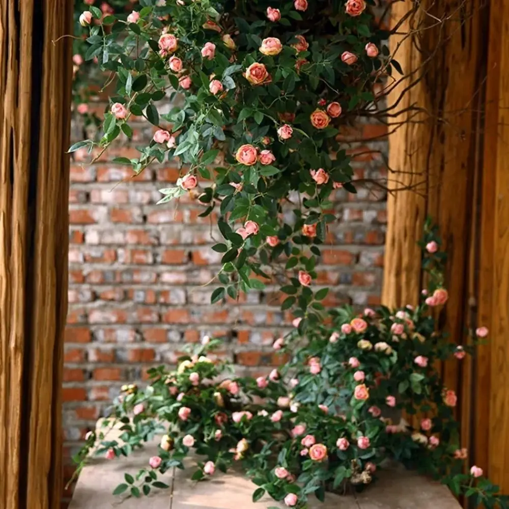 

DIY Artificial Rose Flower Vines Creative Hanging wall Artificial Flowers Plants 52cm silk flowers Rose Vine Party