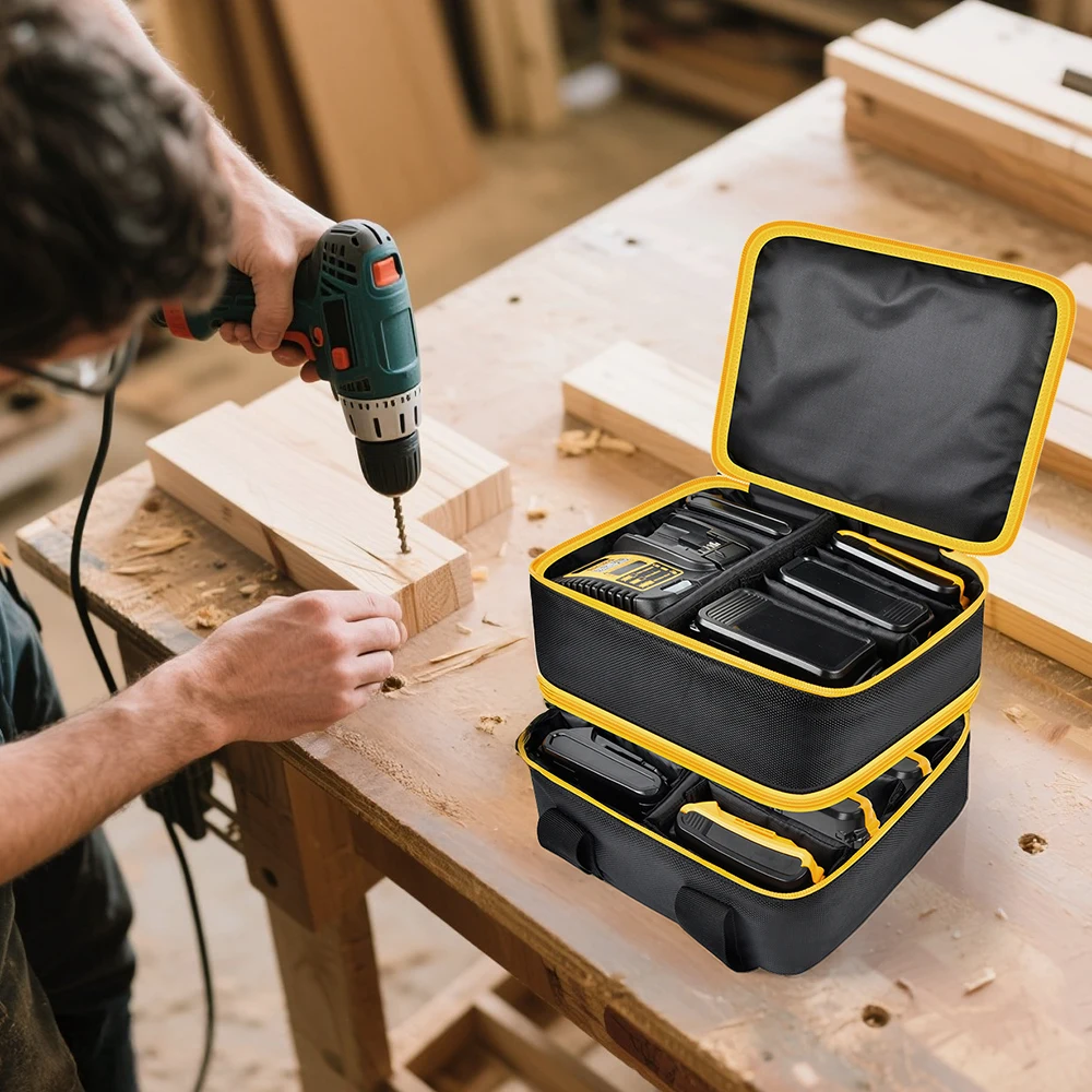 Durable Double-Layer Battery Storage Bag for Heavy-Duty Use (Bag Only)