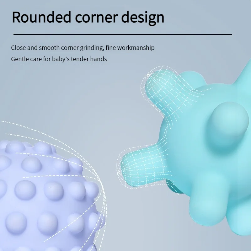 Textured Balls 4PCS Set Soft Rubber Multi-Texture Baby Grab Ball Toy Exercise Grasp Ability Hand Grab Ball