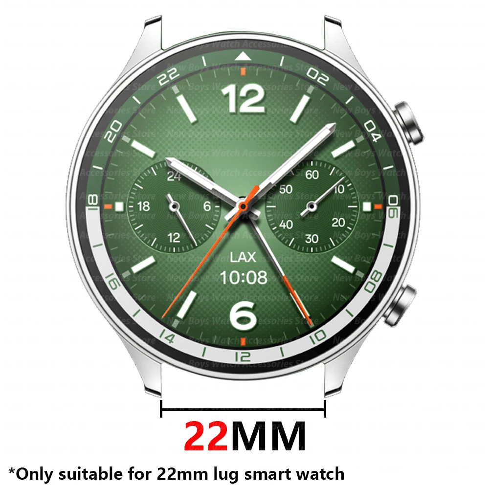 Premium Soft Silicone Sports Watch Strap - Versatile 22mm Replacement Band