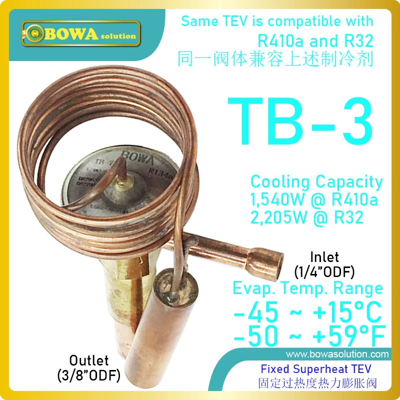 6~8cc/rev R410a/R32 rotary compressors' thermal expansion valve is used in heat pump domestic water heater for floor heating