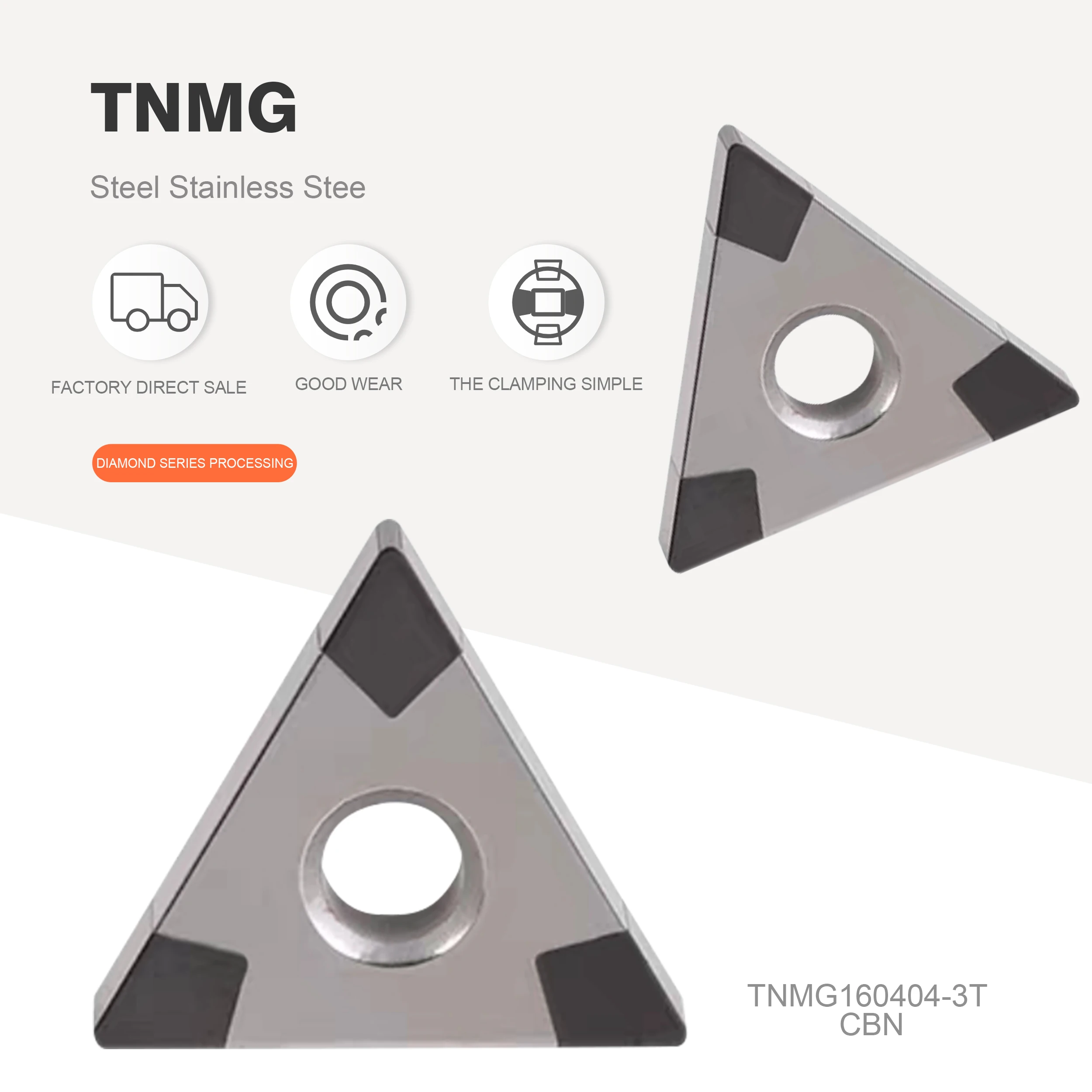 

TNMG160404-3T TNMG160408-3T TNGA160412-3T CBN diamond blade CNC turning tool for machining hardened steel cast iron