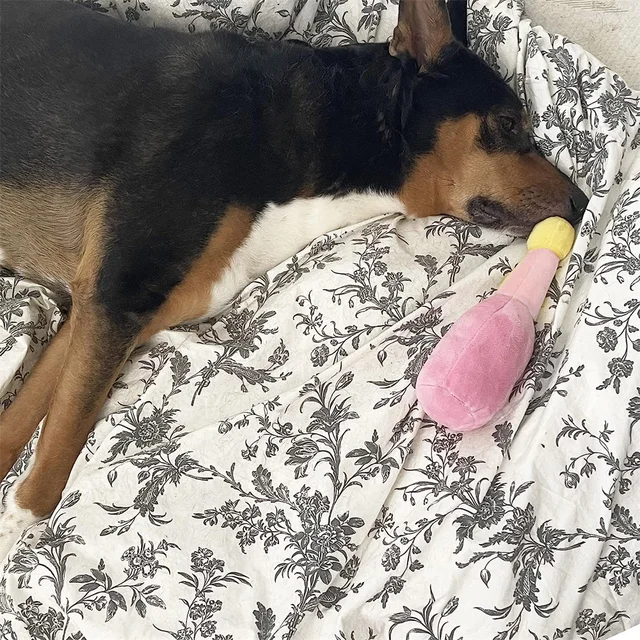 Pet Dog Toys Plush Chew Toy Soft Banana Bone Vegetable Fruit Squeaky Puppy Training Interactive Toy Bite-Resistant Pet Supplies 3