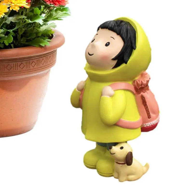 

Multifunctional Yard Resin Decorations Little Girl Figurine Miniature Ornaments Girl Garden Patio Balcon Outdoor Decor Ornament