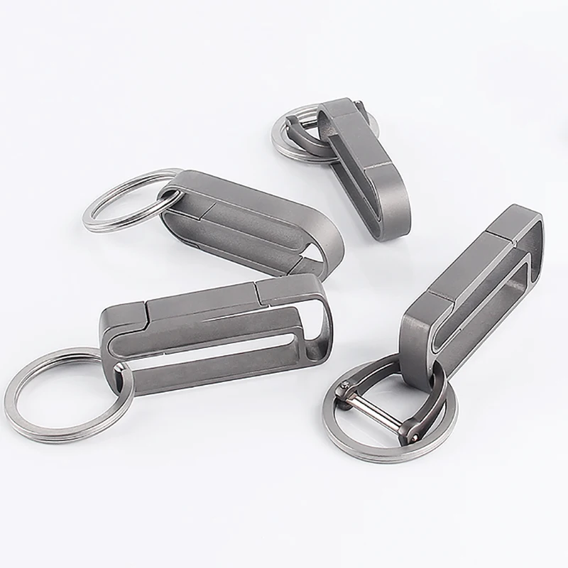Real Titanium Keychain Belt Car Key Chain Durable Lightweight EDC