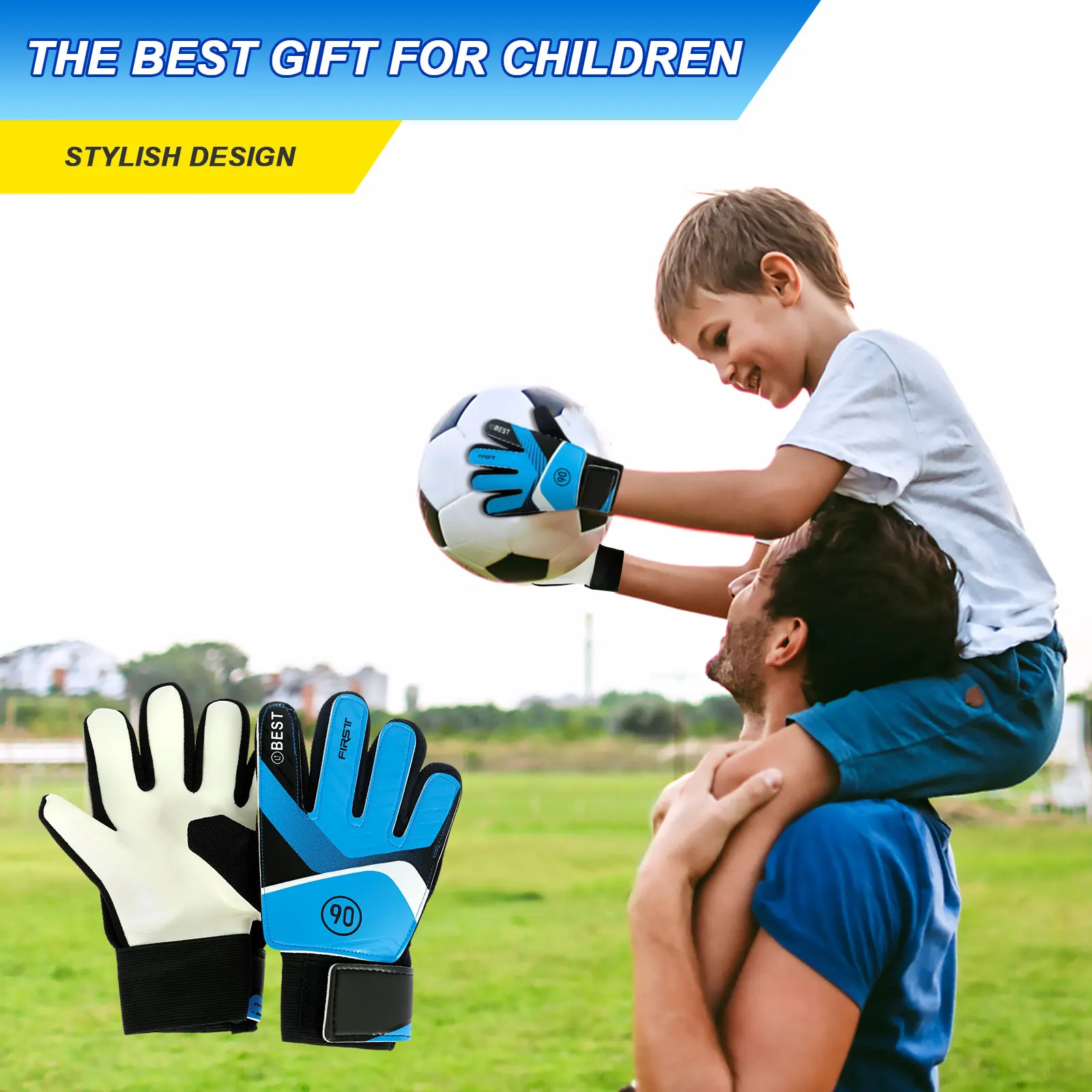 Kids Soccer Goalie Gloves 5/6/7 Size Children Football Goalkeeper