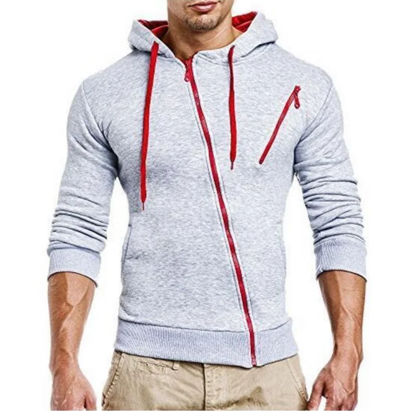 

Y2k 2023 Autumn Men's Hoodie Oblique Zipper Sweatshirt New Slim Fit Casual Fashion Pullover Top Men's Clothing Coat M-3XL