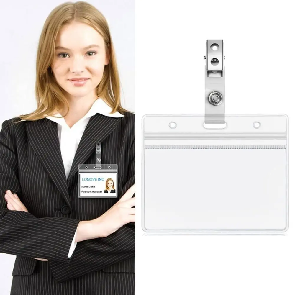 

Transparent Work Card Holders Waterproof Multi-use PVC Credit Card Holders ID Card Sleeve Boy Girls