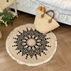 Cotton Linen Round Carpet Ethnic Printed Tassel Rugs Retro Bedroom Area Rugs for Living Room Floor Mat Macrame Carpets 1