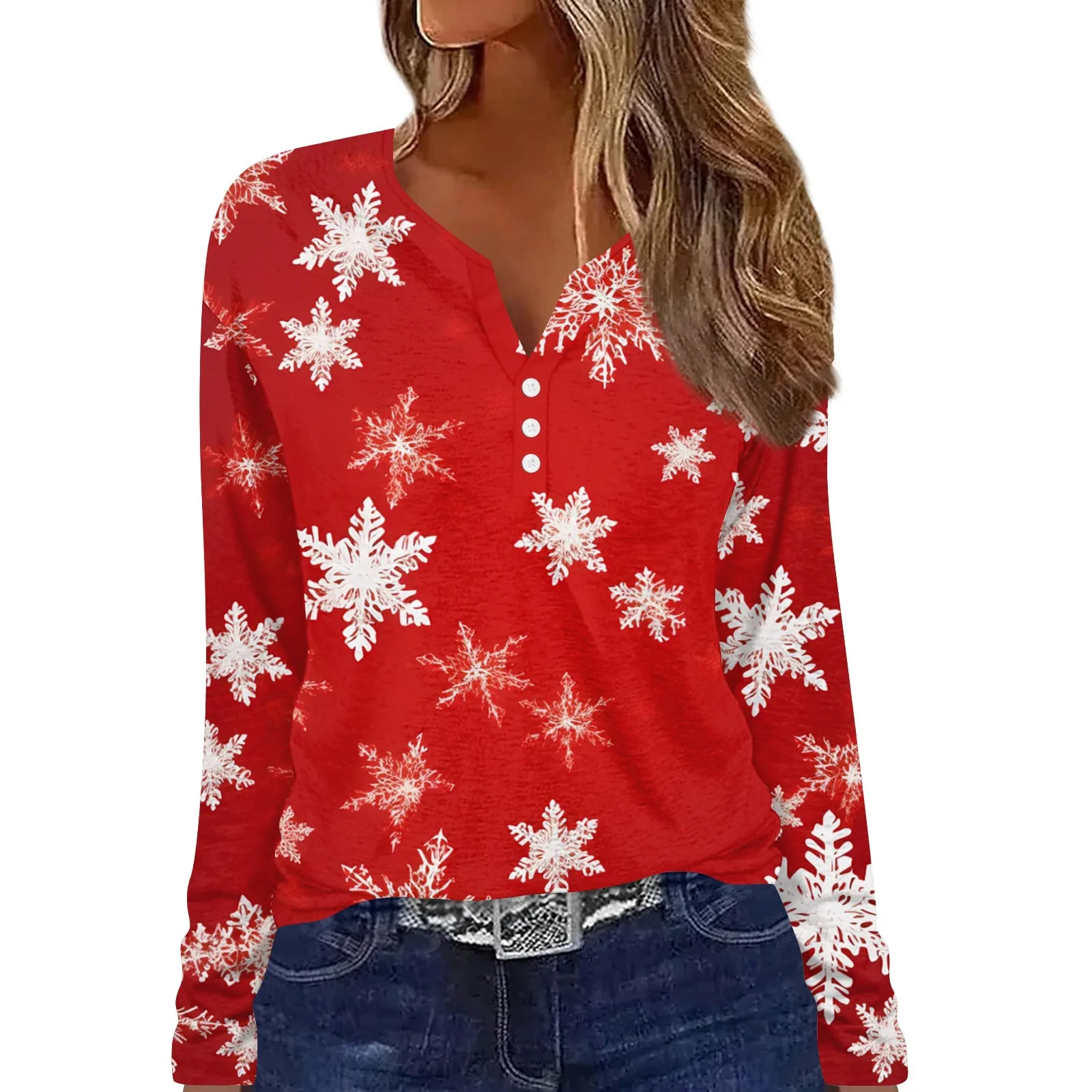 

2024 New Christmas Snowman T Shirt For Women 3d Printed Tees Top Summer Fashion Casual Streetwear V-Neck Oversize Female Clothes