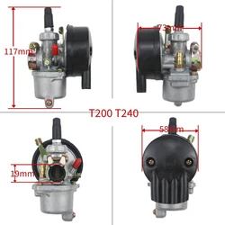 High - Performance 2 - Stroke Engine Motorized Bicycle Carburetor with Air Filter (T200)