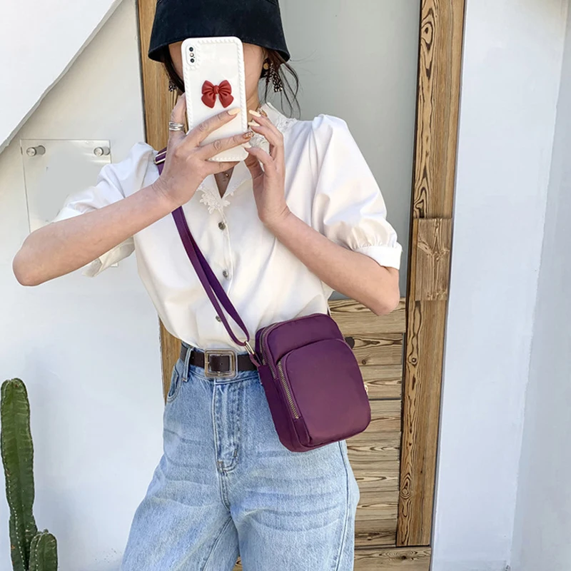 Multi Layer Mobile Phone Bag Mini Nylon Crossbody Bag Lightweight Armband Bag For Outdoor Sport Running