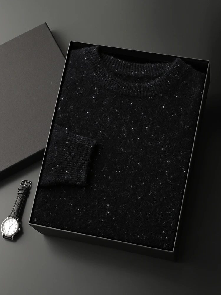 CHICUU Men's 100% Cashmere Sweater Autumn Winter Thick Pullover O-Neck Smart Casual Style Basic Soft Warm Cashmere Knitwear Tops 3