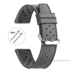 Tropical Silicone Quick Release Waterproof Watchbands - 18mm (Gray)